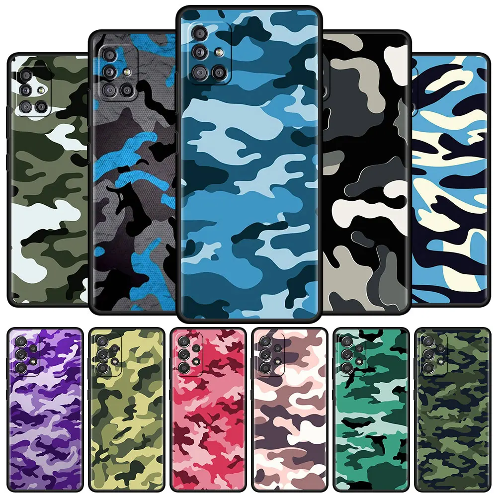 

Military Camouflage For Samsung A51 A12 A21s Phone Case for Galaxy A71 A52 A31 A32 A02s A72 A11 A41 A22 A01 Tpu Soft Cover