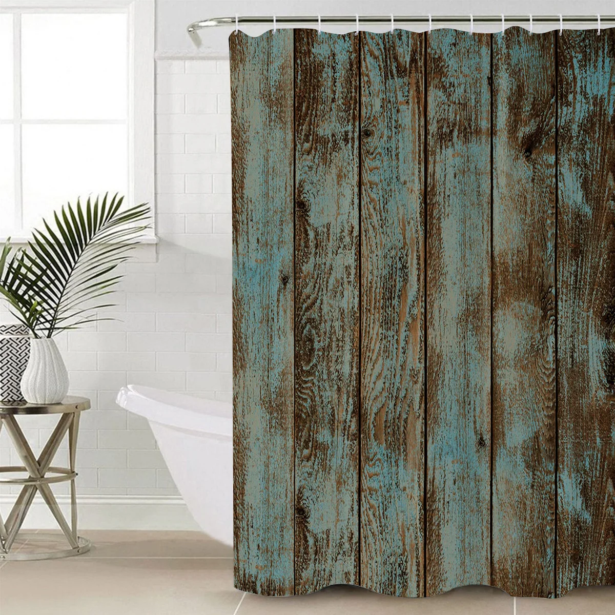 Retro Wood Grain Texture Print Waterproof Shower Curtain Polyester Fabric Bath Washable Home Decor Curtains | Дом и сад