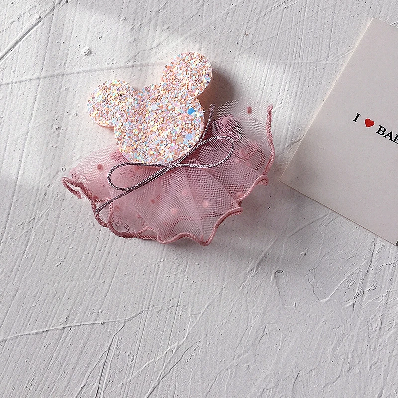 2020 New Fashion Sequin Hair Pins Disney Cartoon Cute Children Accessories Mickey Minnie Mouse Girl Kids Clip Headwear |