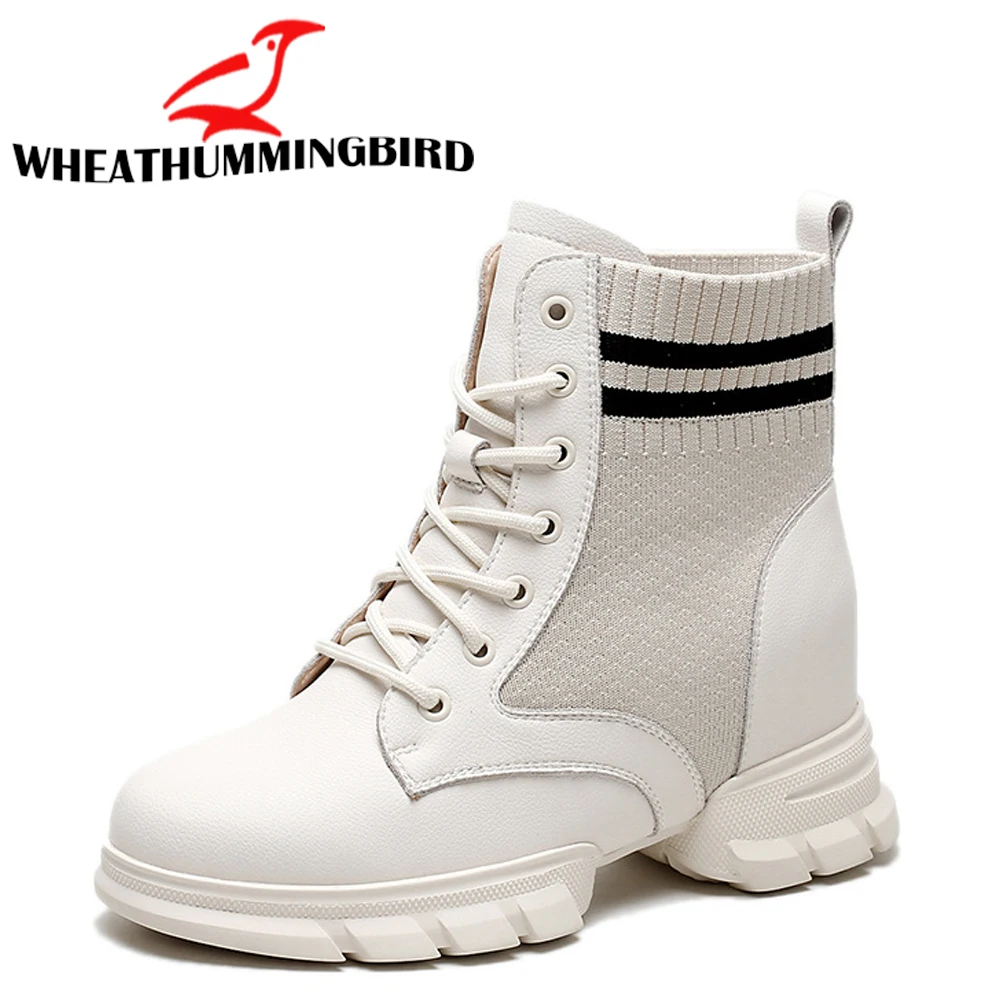 Осенние женские модные туфли на танкетке в стиле ретро ботильоны платформе