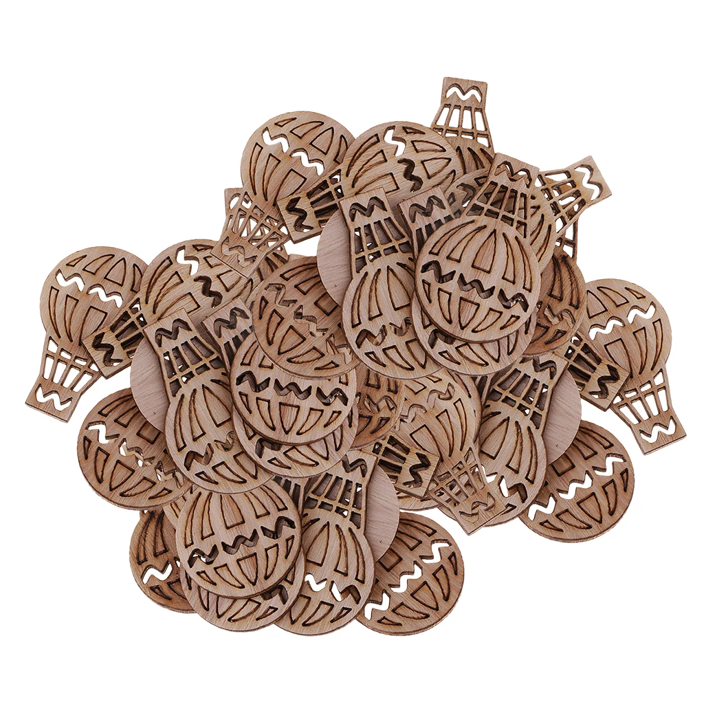 100 штук деревянные вырезы воздушные шары формы деревянное украшение ремесла | Дом