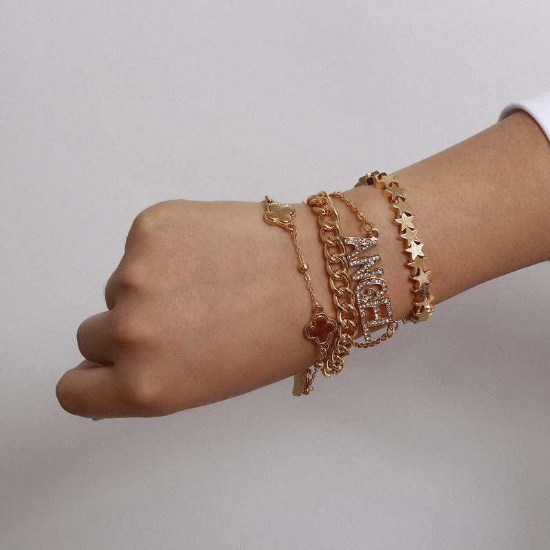 States Международная бижутерия цепь буквы микроскоп браслет темпераментный