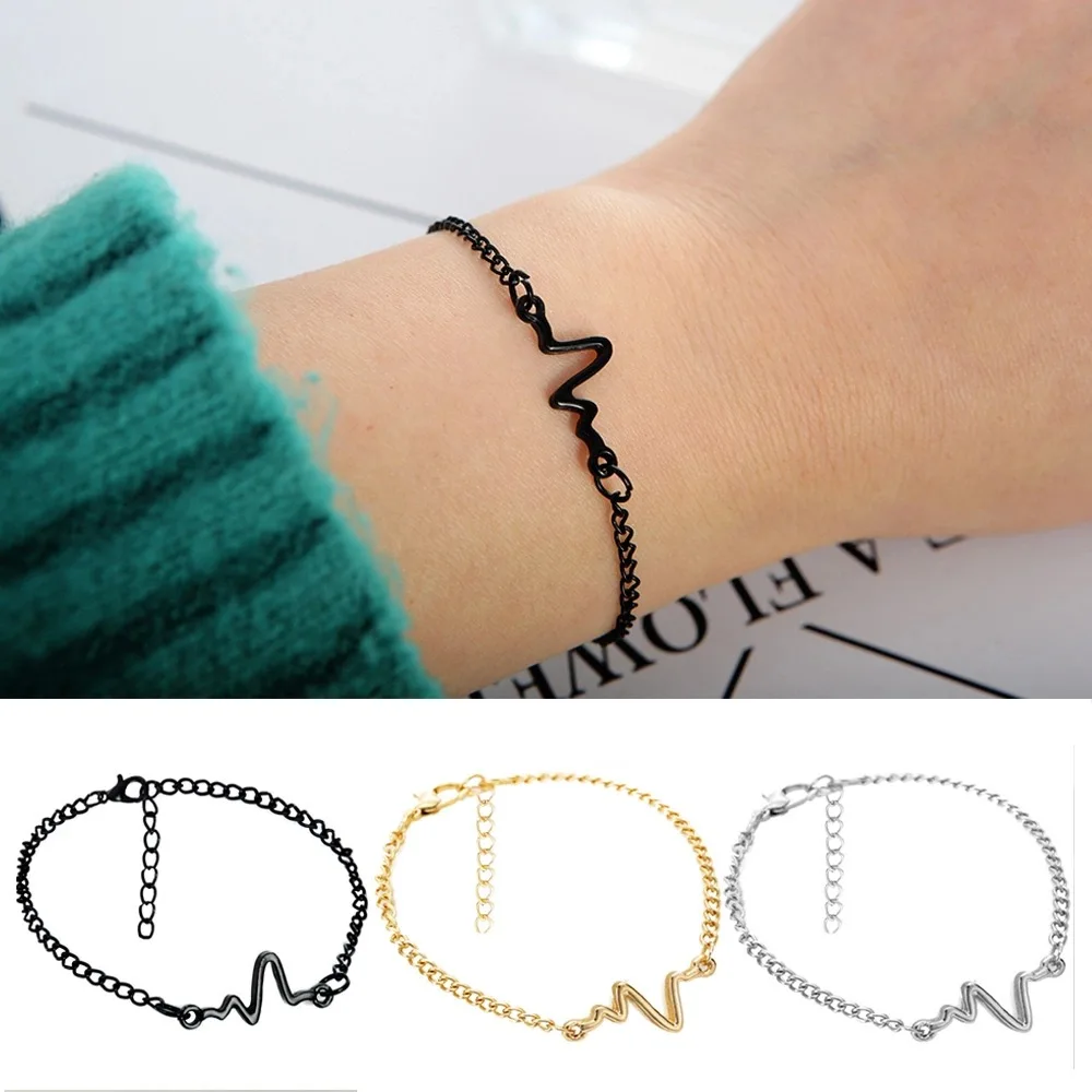 

Simple and personalized design ECG lightning couple bracelet Ladies bracelet Women's jewelry 2021 new trend all-match jewelry צמ