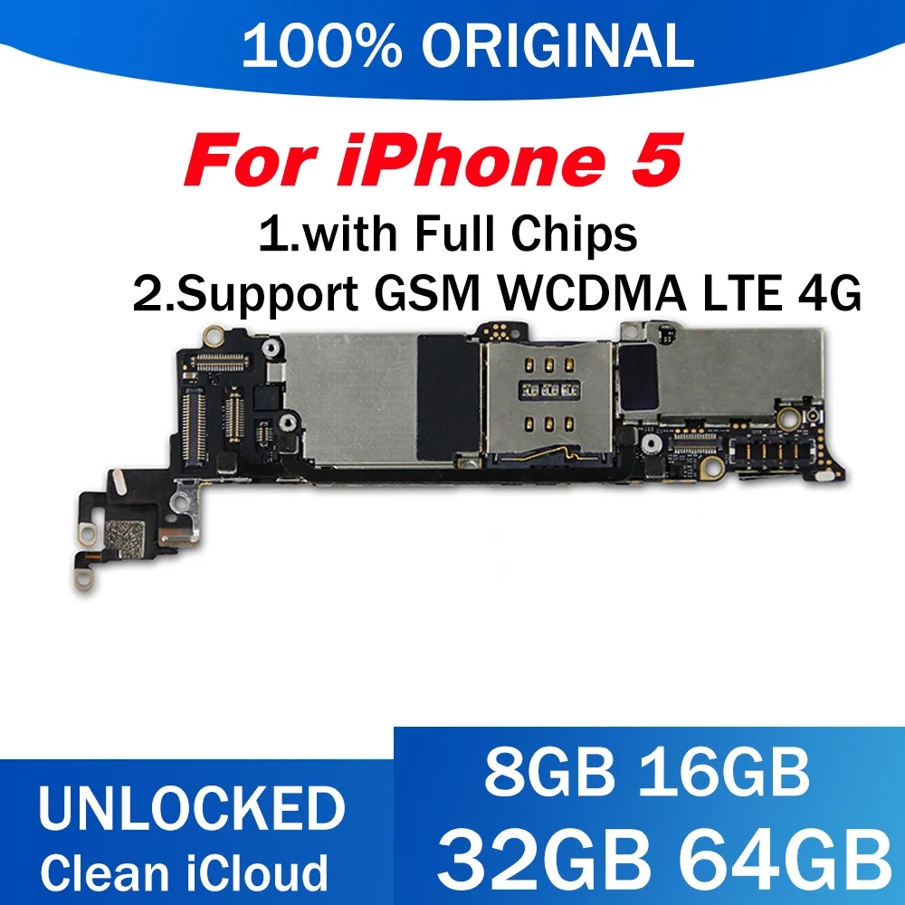 Заводская разблокированная материнская плата для iPhone 5 Высококачественная
