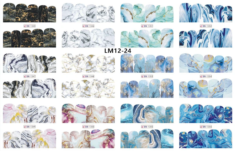 12 Designs Watermark Nail Art Decoration Water Decals Flower Flamingo Bird Rose Sticker Manicure Sliders Adhesive Tip BN913-924