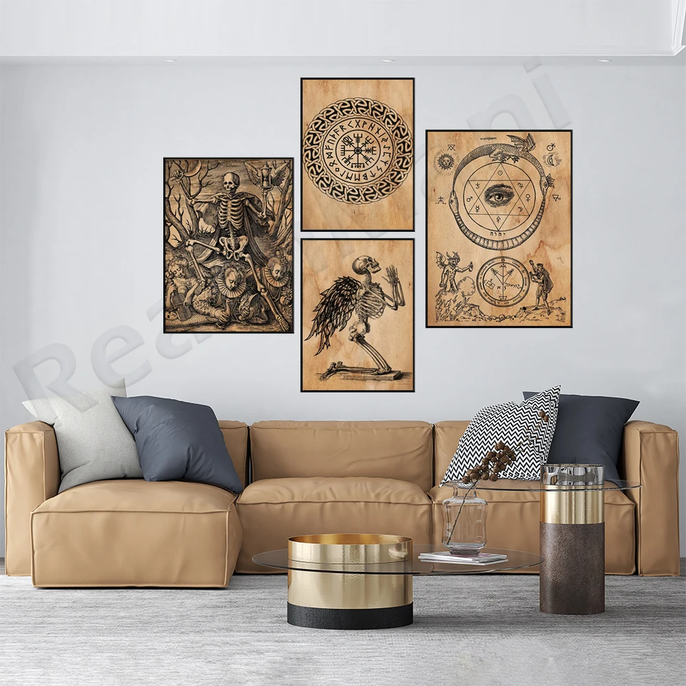 Плакат колдовской Черная магия Окультный плакат ведьмы Демоны Готический