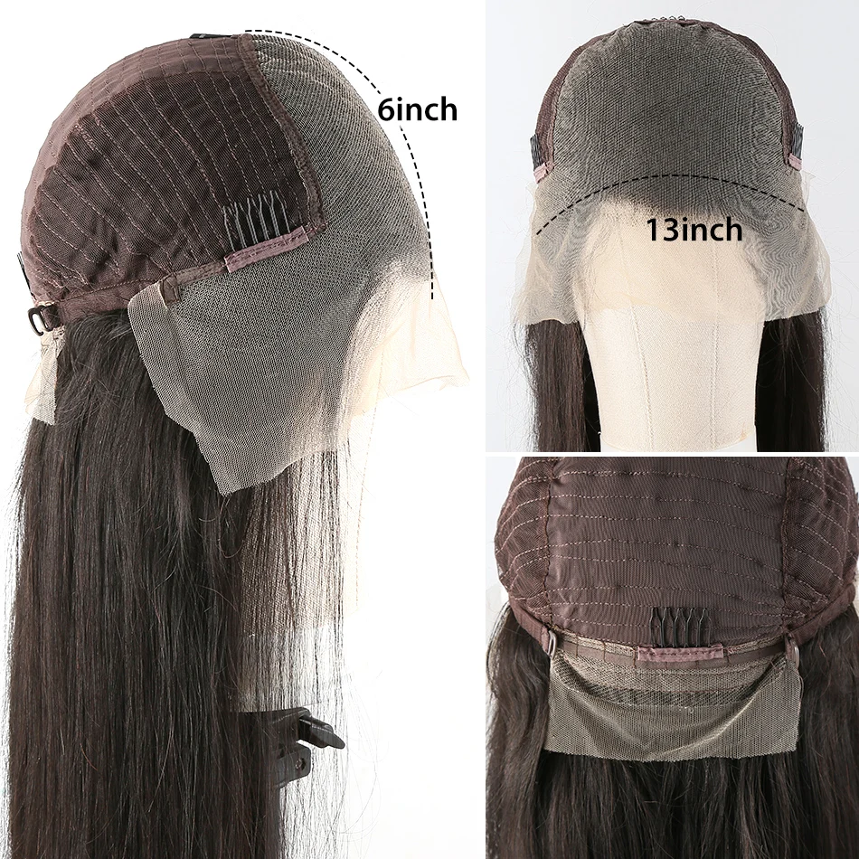 Wigirl 28 30 дюймов 13x6 кружевные передние человеческие волосы парики предварительно сорванный бразильский прямой бесклеевой фронтальный парик