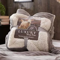 winter sherpa blankets for beds soft warm double layer coral fleece faux fur mink throw bedspread blankets
