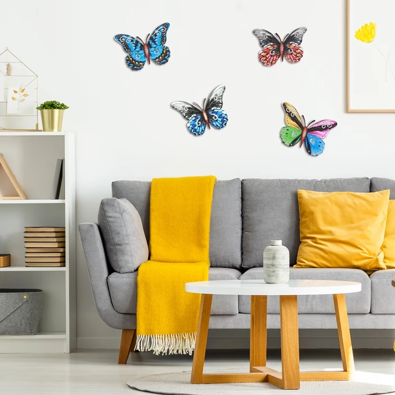

3D Creative Metal Craft Butterfly Wall Decoration Wrought Iron Wall Hanging Decoration Home Window Decorative Wall Stickers