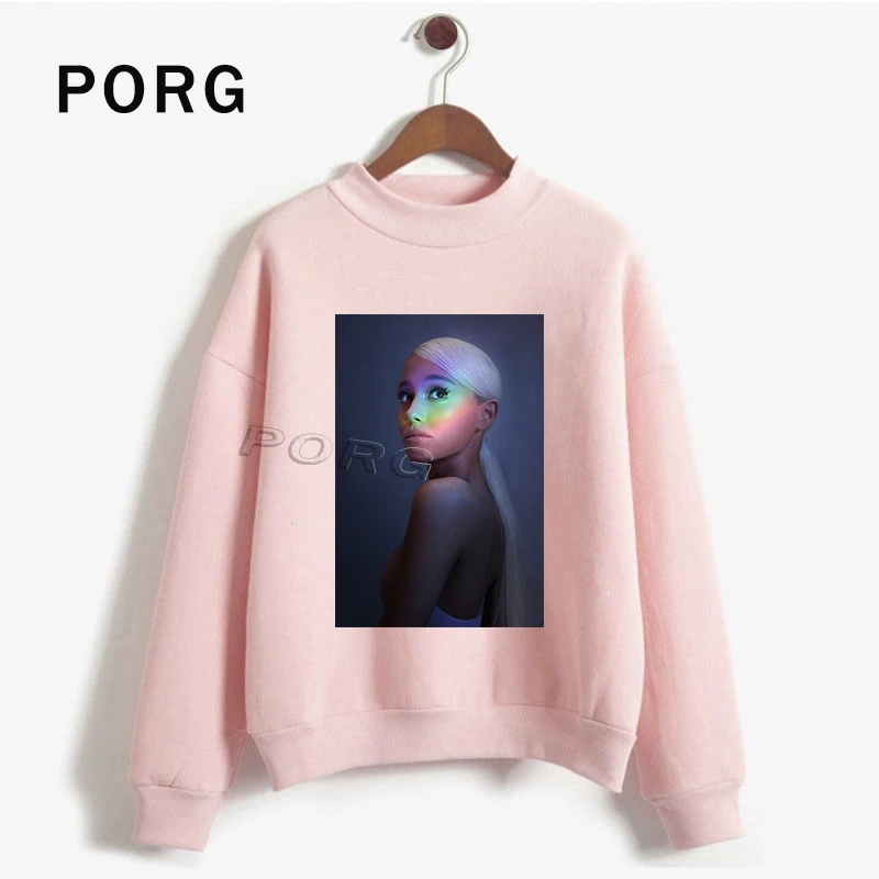 Ariana Grande/Розовая Толстовка для женщин в готическом стиле, уличная Harajuku Sudadera Mujer, новая женская одежда, толстовки с длинными рукавами и круглым вырезом - Цвет: PK-13