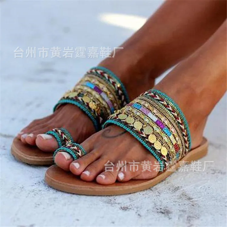 

Ladies slippers summer slippers casual slippers flat sandals beach open-toed shoes fashionable versatile personality trendy