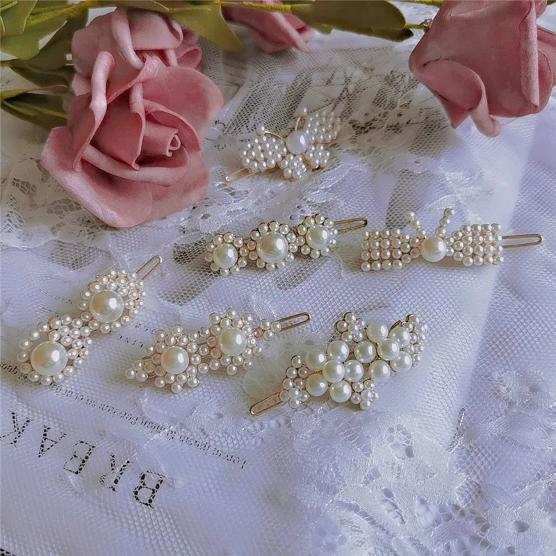 

2Pcs/Set2020 Apring And Summer New Pearl Hairpin Fashion Wild Ins Simple Dongdaemun Sweet Bangs Clip Hair Accessories