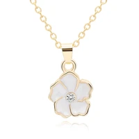 5 new color sun flower plant lotus pendant charm necklace tiny buddha flower lotos petal chain necklace lady women gift jewelry