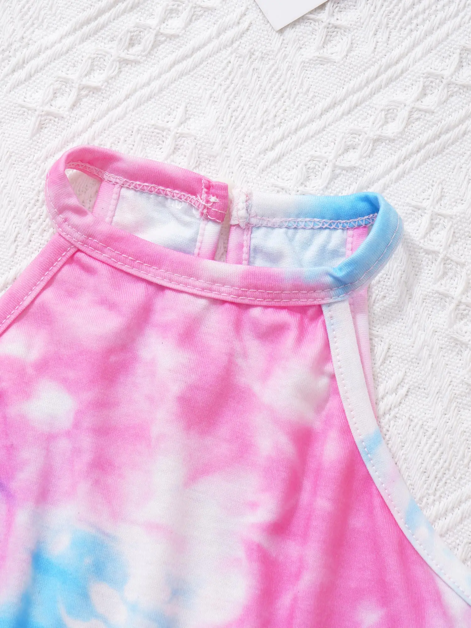 Детский спортивный костюм топ без рукавов и плиссированная юбка с принтом в виде