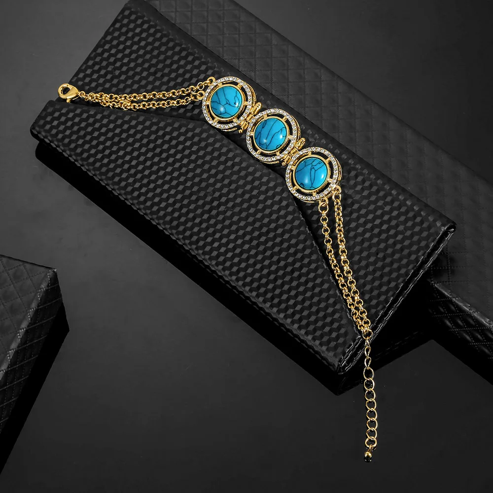 Топ Хрустальный мужской турецкий аллах ювелирные изделия браслет золотой цвет