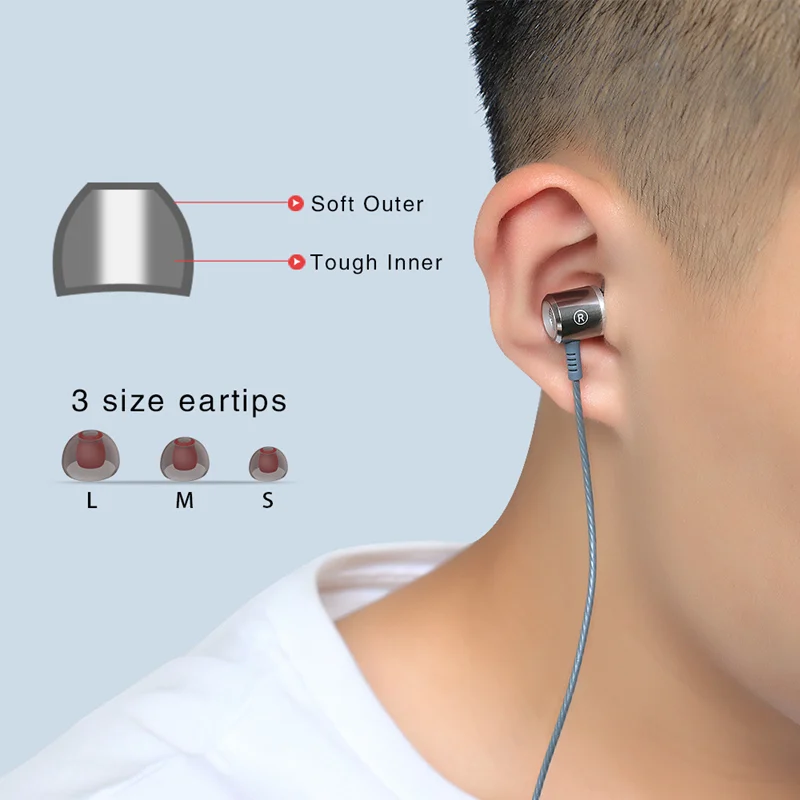 Проводные наушники вкладыши Langsdom M400 портативные игровые со стереозвуком с