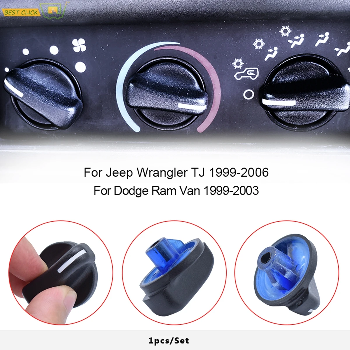 

A/C Heater Knob Climate Control Blower Fan Knob Panel Switch Buttons For Jeep Wrangler TJ 1999-2006 Dodge 5011218AC 5183281AA