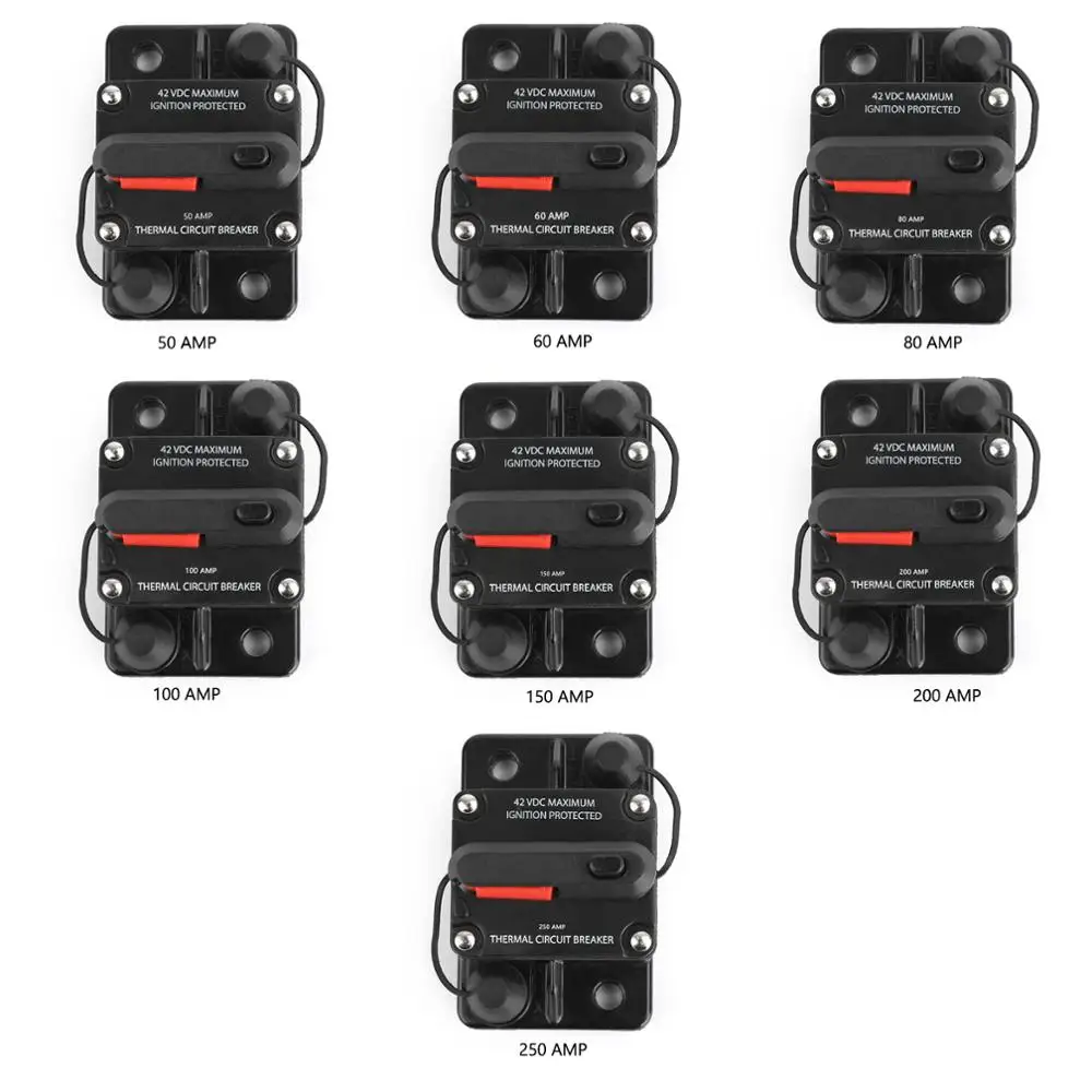 Areyourshop Водонепроницаемый размыкатели цепи предохранитель сброса 12 V-24 V DC для Авто Аудио морской