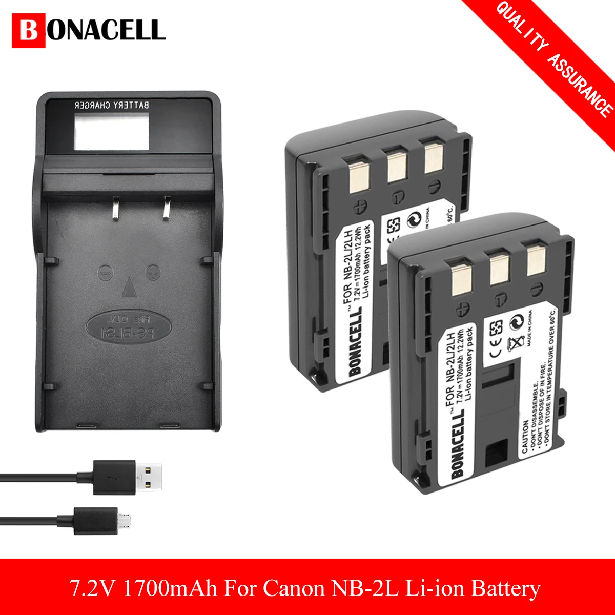 

NB-2L Battery+Charger for Canon NB-2L NB-2LH BP-2L5 BP-2LH DC301 DC310 DC320 DC330 DC410 DC420 Elura 40 50 60 65 70 80 85 90 Z50