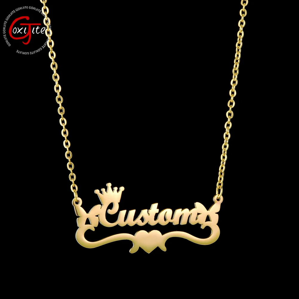 Goxijite индивидуальное ожерелье с именем для женщин персонализированная табличка