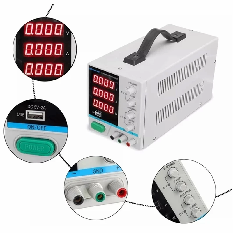 LW 3010D DC Power Supply 30V 10A Red 4-Digit Display Mini Laboratory Regulated Adjustable USB Charging Repair Tooll | Обустройство