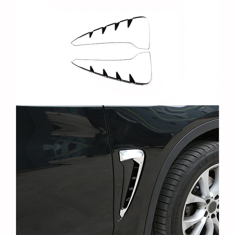

2PCS Car Side Fender Air Wing Vent Trim Blade Fender Size 25.7X12cm for BMW- X5 X6 2014-2018