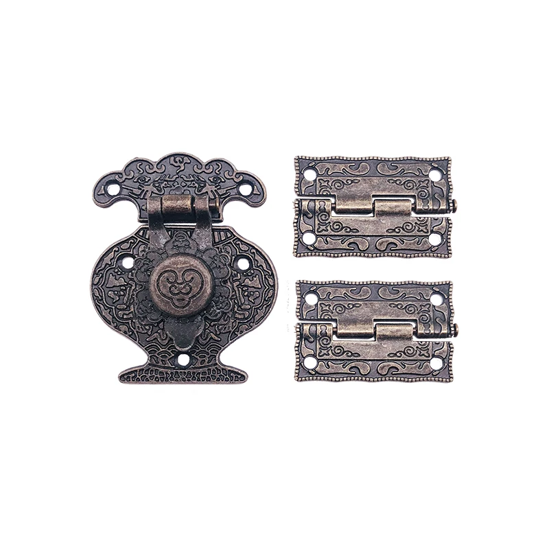 1 шт. античная бронза замок деревянная шкатулка для украшений тумблер защелка застежка + 2 мебель петли шкафа