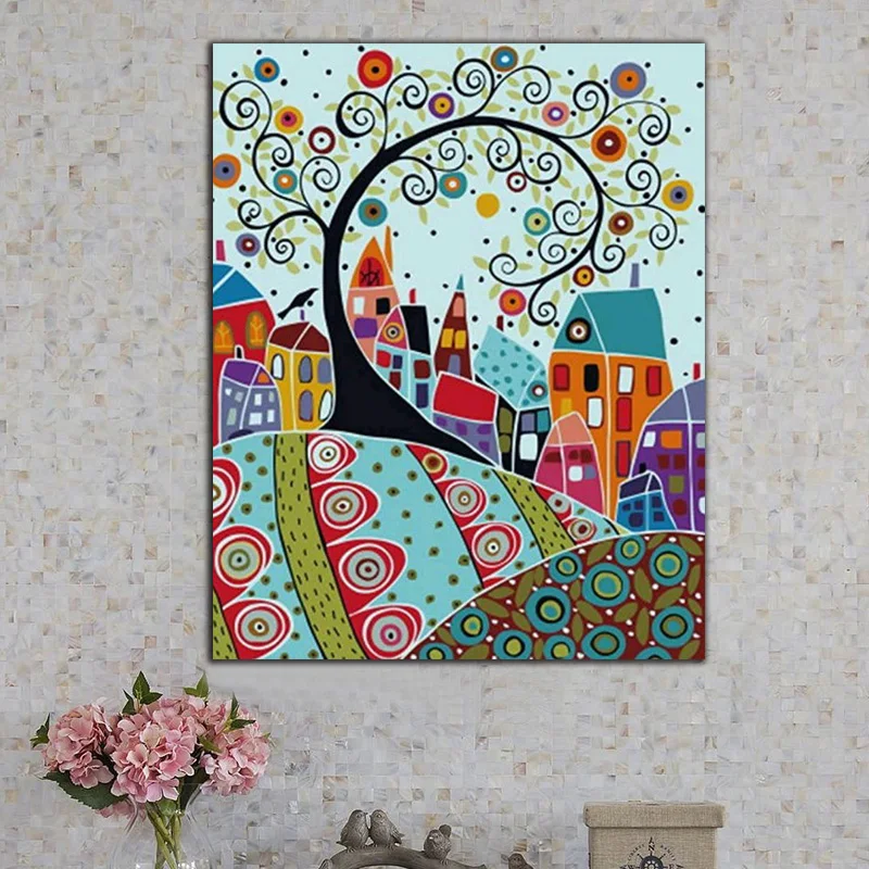 

DIY colorings pictures by numbers with inbetweening picture drawing Relief painting by numbers framed Home