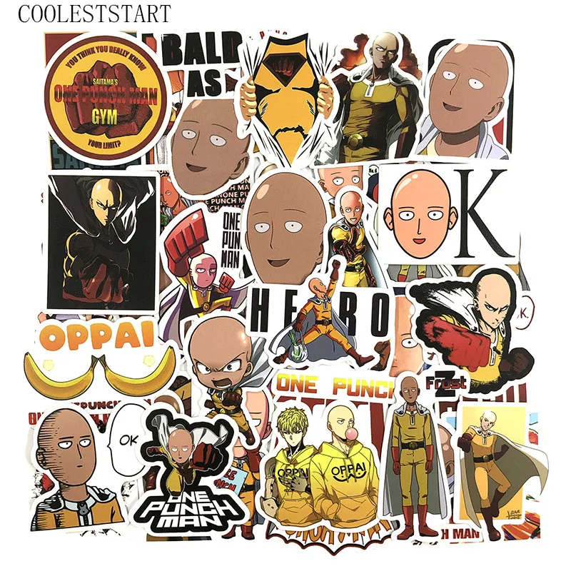 50 шт./компл. ONE PUNCH-MAN аниме-наклейки для багажа ноутбука ноутбук электроger электроскутер Автомобиль Велосипед мультфильм наклейки
