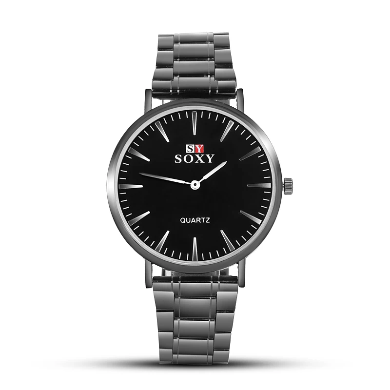 

Full Steel Quartz Watch Mens Fashion Hot Watches Black White Male Watches Reloj Hombre New Men Simple Style Watch