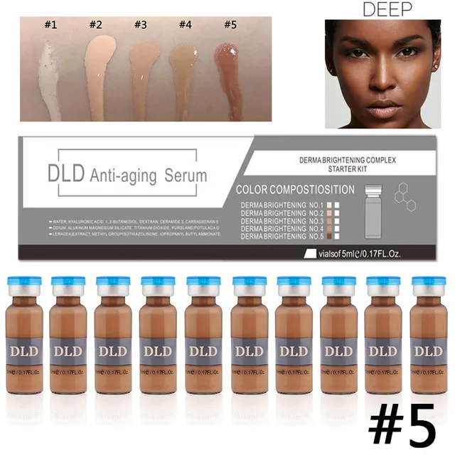 10PCS DLD deep 10 шт./компл. косметика парфюмерия диспенсер 5 мл кожи Сыворотки bb Крем Осветляющий Сыворотки естественного оттенка консилер Make Up bb крем-основа 5 тенты анти-старения bb - Цвет: 10PCS DLD deep