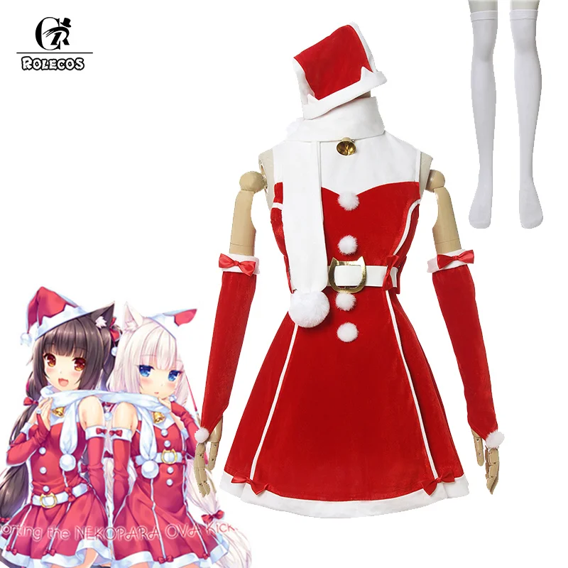 Женский Рождественский костюм для косплея ROLECOS Nekopara красное платье