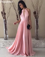 pink prom dress simple elegant halter sleeveless a line floor length backless for wedding formal evening dress %d0%b2%d0%b5%d1%87%d0%b5%d1%80%d0%bd%d0%b8%d0%b5 %d0%bf%d0%bb%d0%b0%d1%82%d1%8c%d1%8f