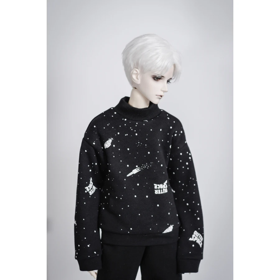 BJD черный свитер Толстовка Футболка наряды верхняя одежда для 1/3 1/4 SD17 70 см 24