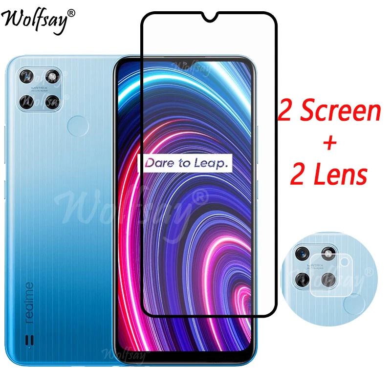 Full Cover Glue Tempered Glass For Oppo Realme C25Y Screen Protector For Realme C25Y Camera Glass For Realme C25Y C25 Y Glass