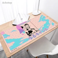 Japan Anime Yuru Camp Mouse Pad Large Cute Girl Mousepads XXL Laptop Office Gaming Accessories Fashion Otaku Rubber Computer Mat