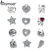 bamoer 925 sterling silver celestial love familyforever hearts petites memories beads fit floating locket necklaces psf101