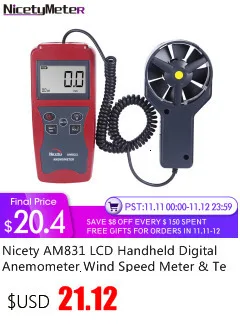 Landtek AM-4836C Многофункциональный Профессиональный Анемометр 3 чашки скорость воздуха Температура Beaufortscale направление ветра воздушный поток OD