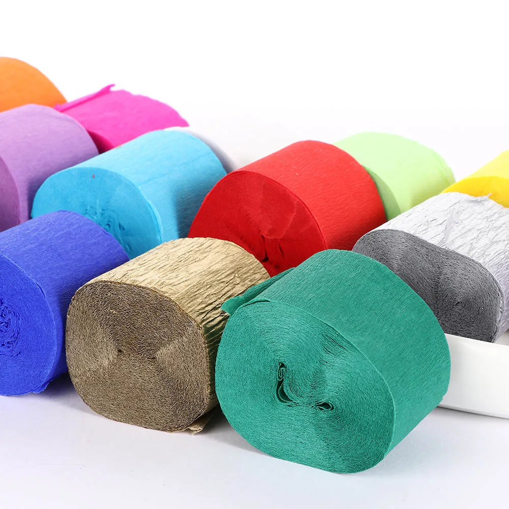 1 рулон 3 5 см * 10 м декоративная оригами Crinkled Креп бумага рукоделие цветок для