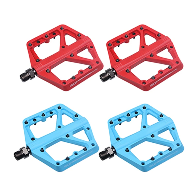 

Велосипедная педаль Racework 2 пары, ультралегкие плоские подшипники для горного и дорожного велосипеда, BMX, синие и красные