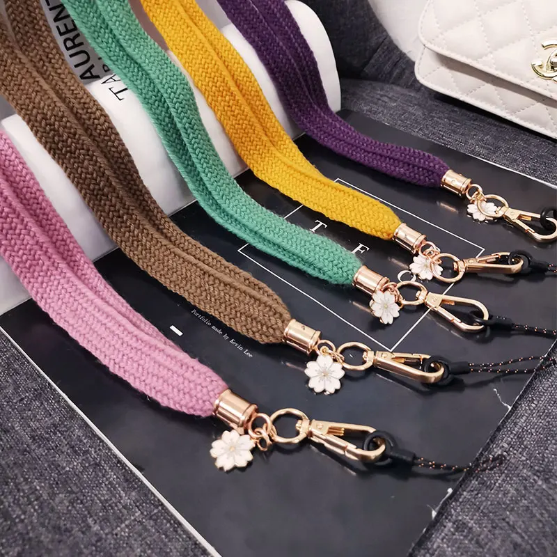 

Sakura Yarn Lanyard Mobile Phone Lanyard ID Badge Key Holder Ring Keychain Straps Rope Cell Phone Neck Strap Mobile Phone Straps