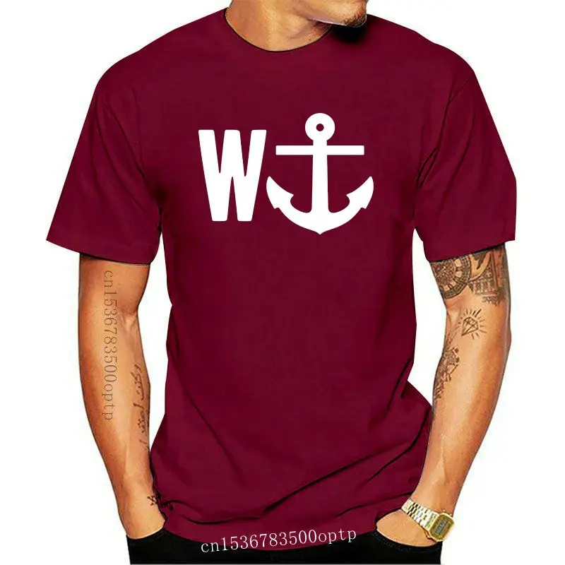 Дизайнерская футболка с надписью W-якорь парусный спорт Оригинальная забавным