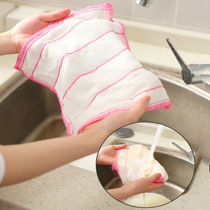 Газовая ткань для чистки кухонные хлопковые тряпки мытья посуды горшка