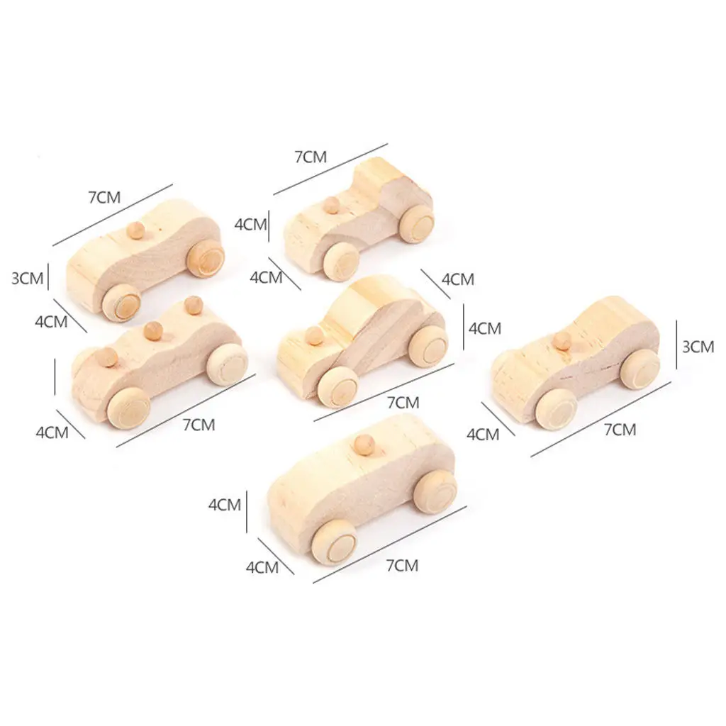 

6 шт., деревянные автомобильные игрушки «сделай сам»
