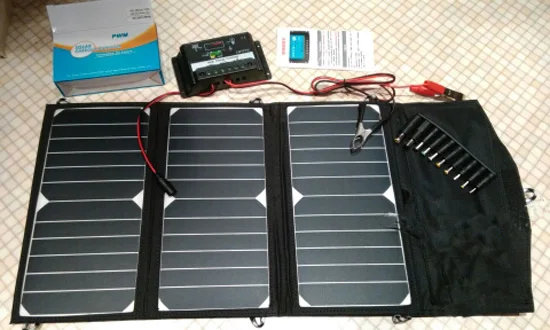 laptoppin controller GX ENERGY Sunpower Solar Cells 21 Вт Портативный складной Панели солнечные массив Зарядное устройство постоянного тока выход для 18В/12 V Батарея, USB 5V для зарядки телефонов - Цвет: laptoppin controller