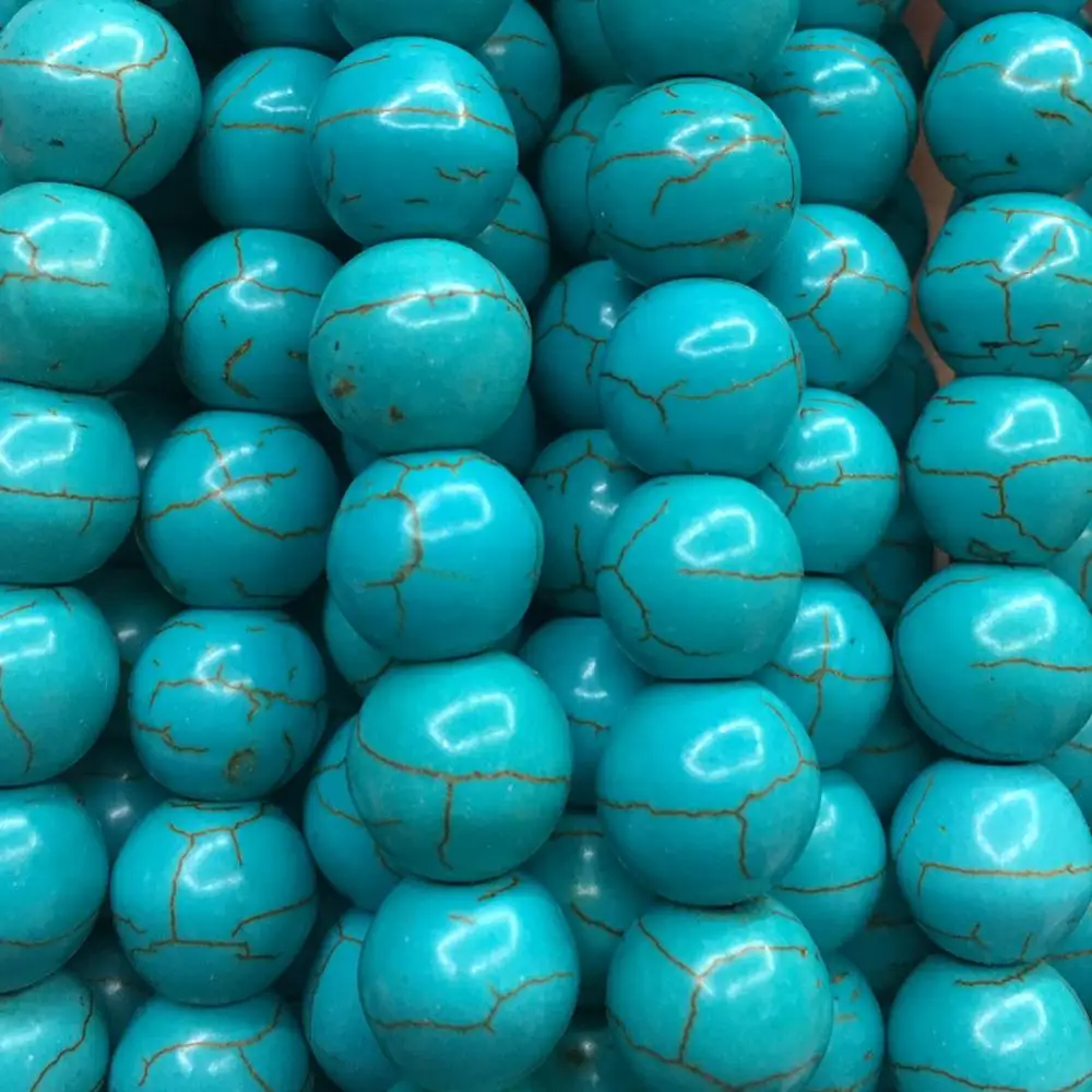 Бесплатная доставка красивые ювелирные изделия 4 мм 6 8 10 синий шарик Howlite для