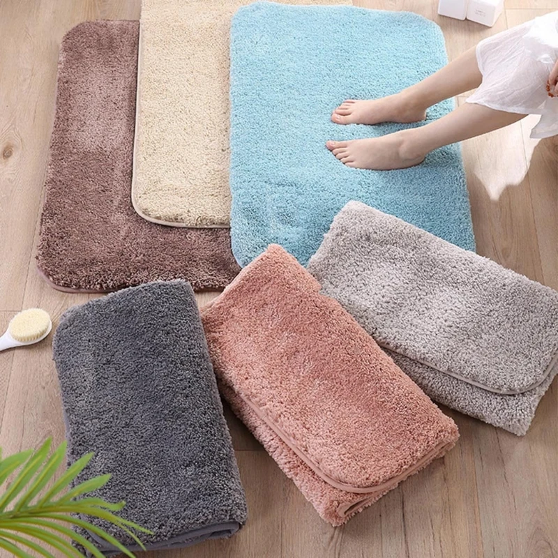 

Household Durable Bathroom Shower Plush Absorbent Doormat Carpet