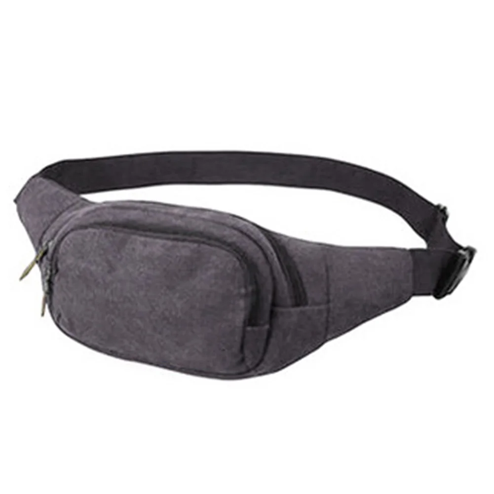

Women Men Waist Bag Canvas Solid Color Waist Packs Portable Outdoor Sports Belt Bag Chest Bag Single Shoulder Bag