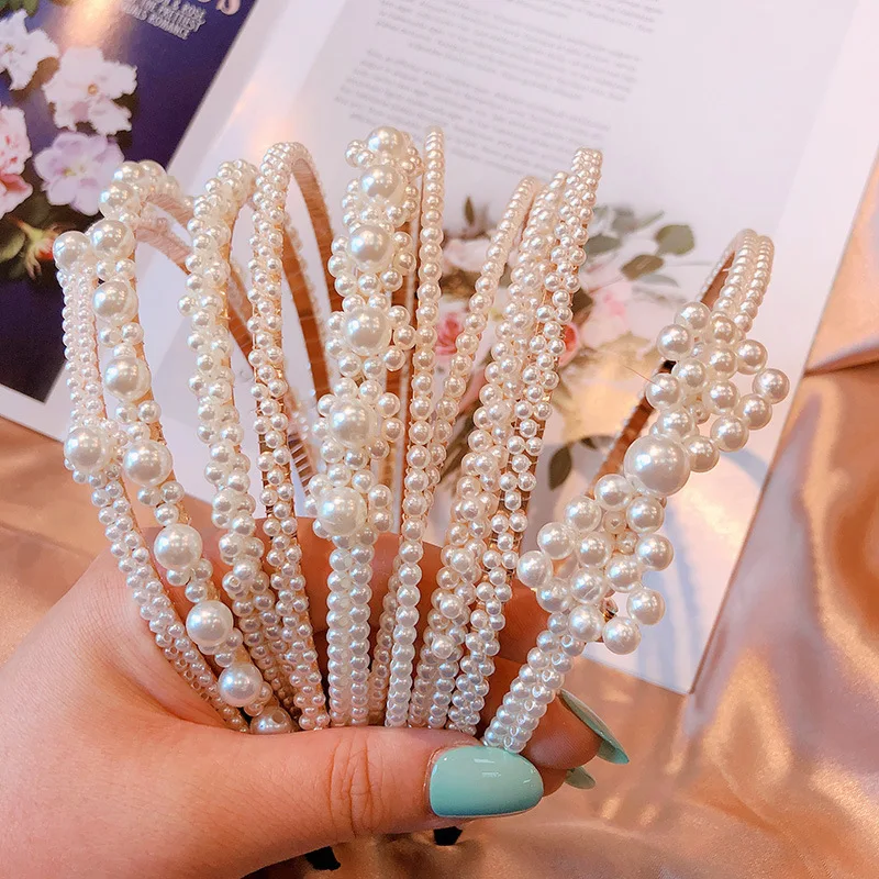 Korea New Imitation Pearl Hair Band Girl Hair Accessories For Woman&girls Headband Wedding Party Bride Headband