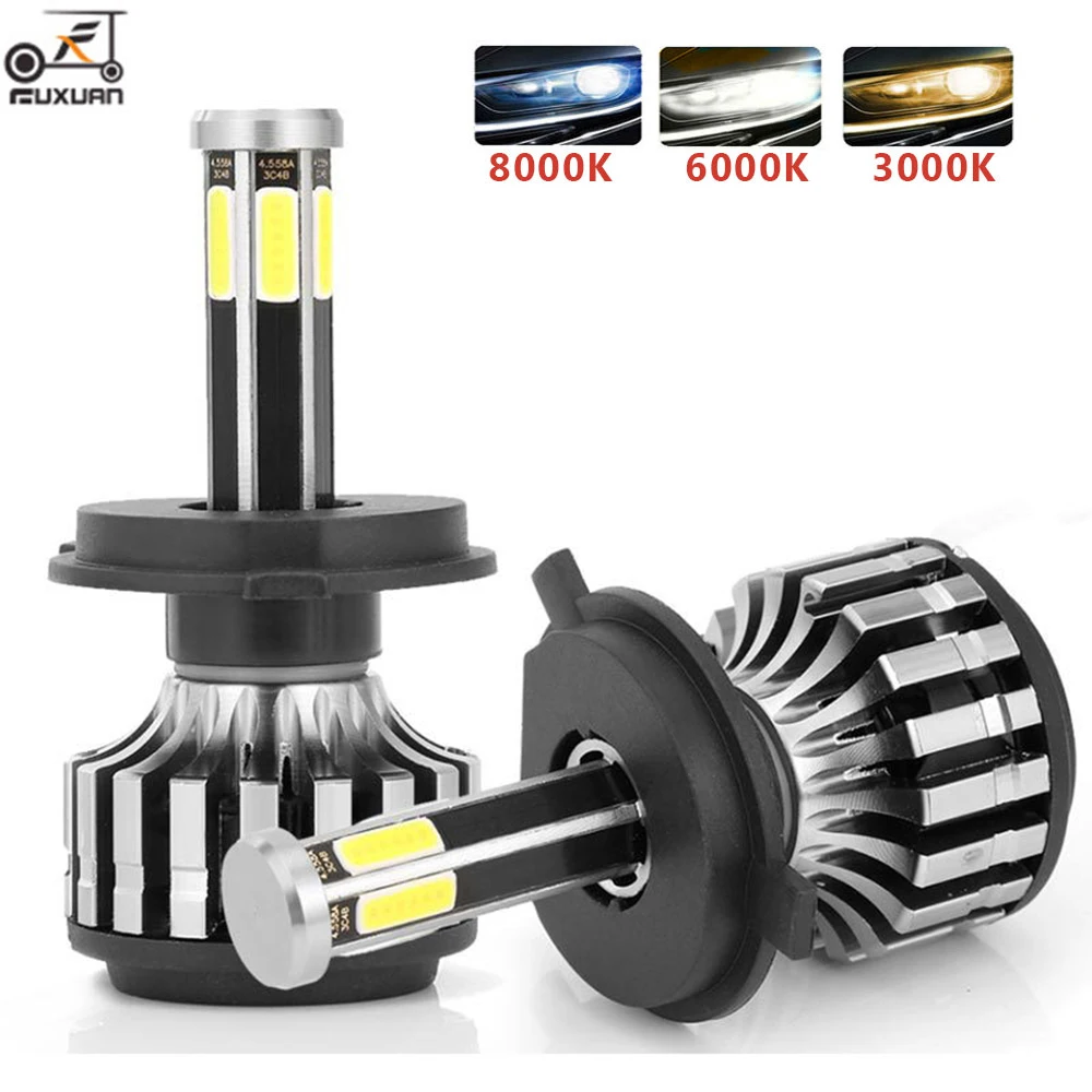 

FUXUAN H4 car lights h7 h8 h9 h11 COB led headlight headlamps Bulbs 3000K 6000k 8000k 12000LM led lights for auto Car Styling